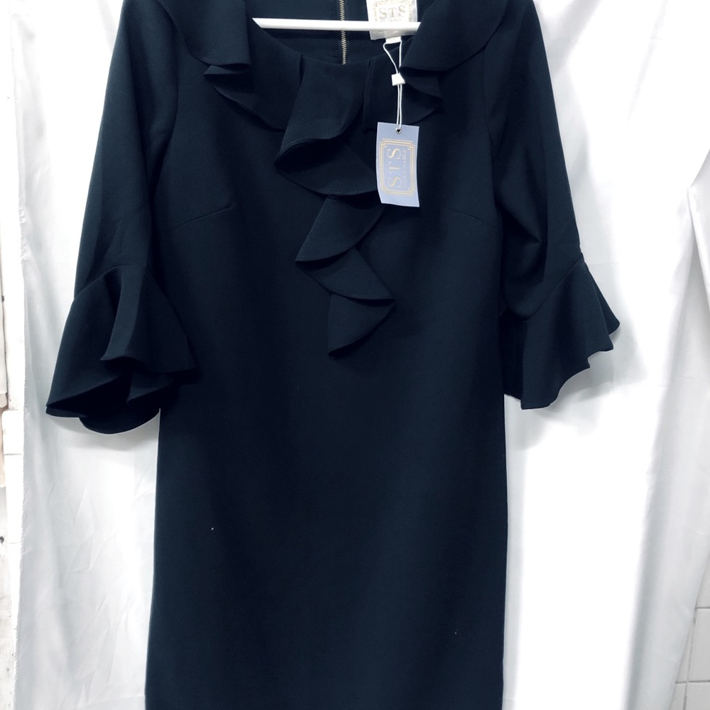 STS Black Elbow Sleeve Ruffled Skirt